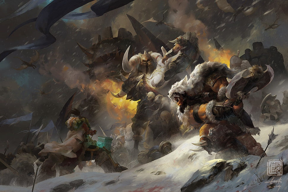brown and black monster illustration, fantasy art,  World of Warcraft, Thrall, Durotan HD wallpaper