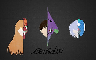 two black and white bird paintings, Neon Genesis Evangelion, anime, Ayanami Rei, Ikari Shinji HD wallpaper
