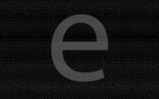 letter e on black background