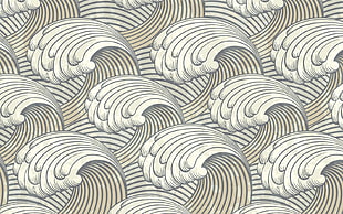 white and black wave painting