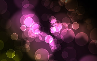 purple and green bubbles illustration HD wallpaper