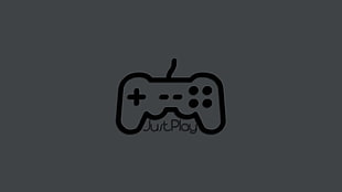 black game controller stencil, gamers, minimalism, PC gaming, just play