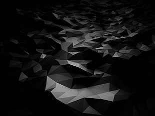 abstract, 3D, black, shining