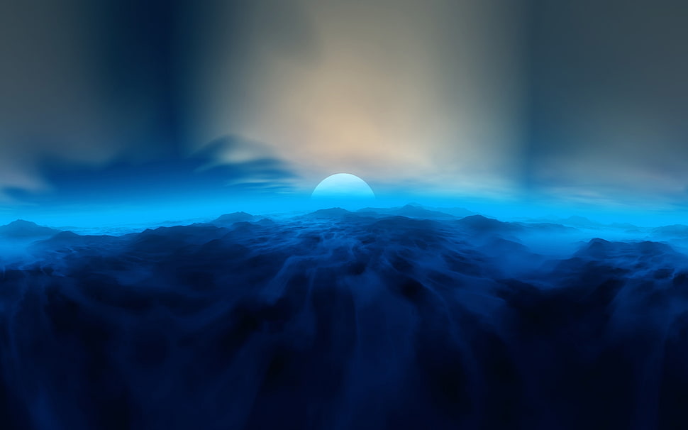 blue and white night color HD wallpaper