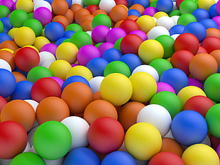 assorted-color ball lot, Balls, Colorful, Ball