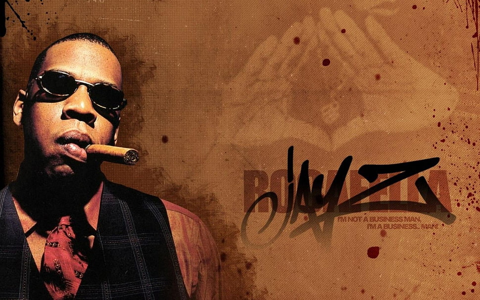 man with cigar portrait painting HD wallpaper