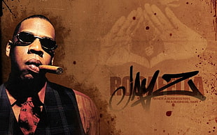 man with cigar portrait painting