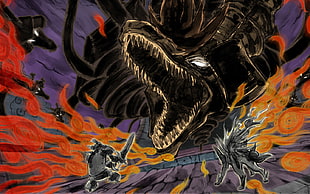 black dragon illustration, Amaterasu, Okami, suzano, dragon