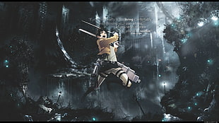 Attack on Titan digital wallpaper, Shingeki no Kyojin, anime, Eren Jeager