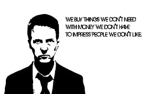men's black top with text overlay, quote, Fight Club HD wallpaper
