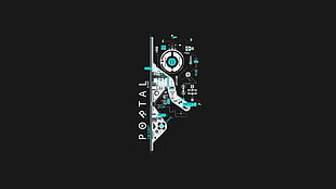 white and teal portal artwork