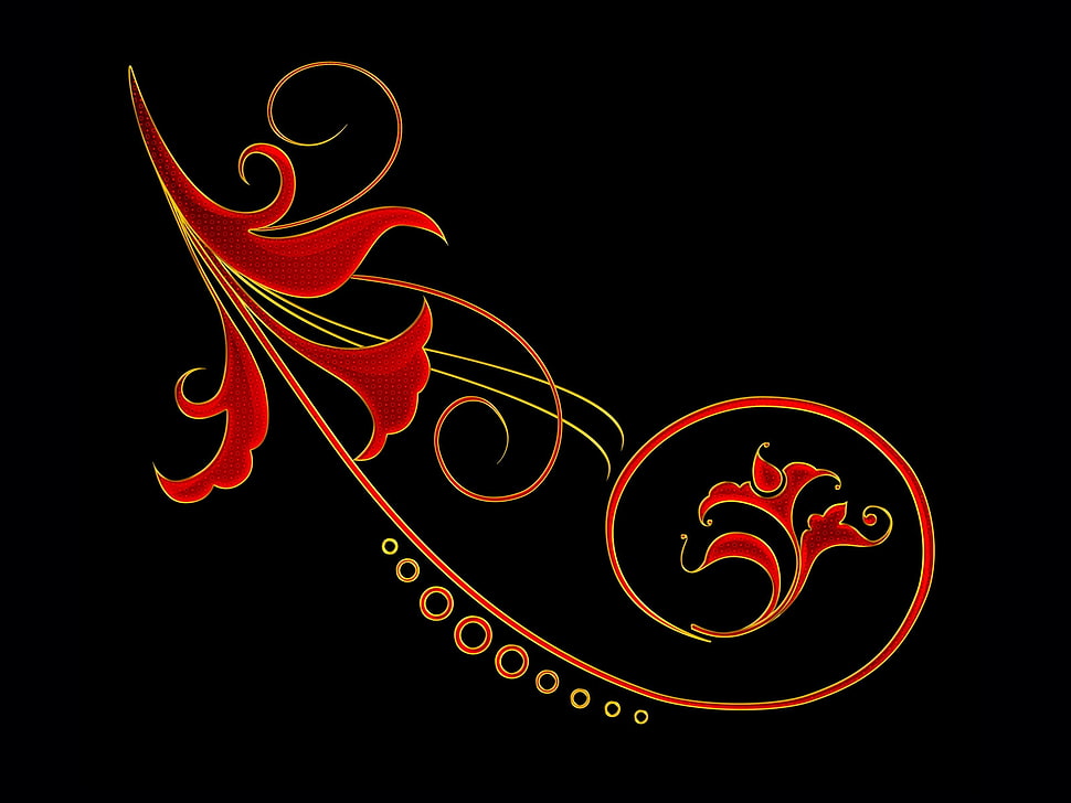 red floral digital wallpaper HD wallpaper