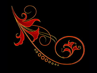 red floral digital wallpaper
