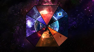 multicolored Earth illustration, planet, space, nebula, Earth