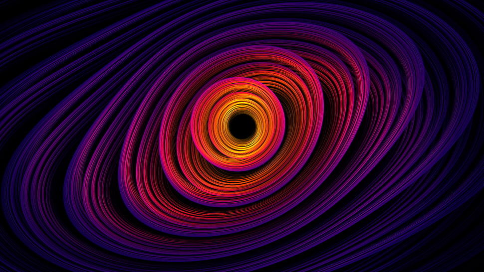 red and black digital wallpaper, abstract, spiral HD wallpaper