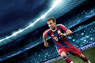 football player photo, Pro Evolution Soccer 2015, Mario Götze, soccer, Bayern Munich HD wallpaper