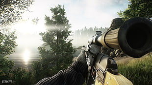 person holding rifle sniper game, Escape from Tarkov, video games, War Game, Tactical Game