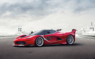 red sports vehicle, car, Ferrari LaFerrari, Ferrari FXX-K HD wallpaper