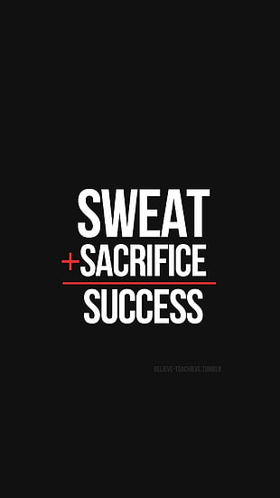Sweat + Sacrifice Success Ad, quote, minimalism, lies, false claims