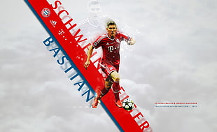 soccer player poster, Bastian Schweinsteiger, FC Bayern , soccer, Bundesliga HD wallpaper