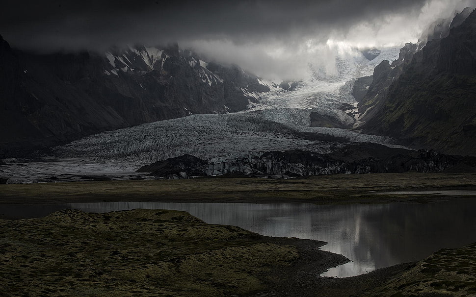 mountain ranges, nature, landscape, glaciers, clouds HD wallpaper