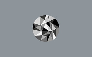 round gray and black symbol, sphere, monochrome, gray, abstract