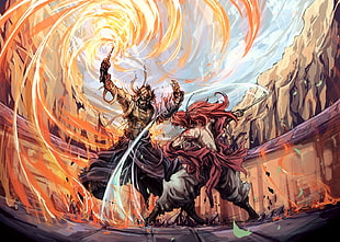 two warrior fighting cartoon wallpaper, samurai, manga, anime, Rurouni Kenshin