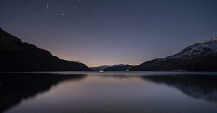 photo of calm body of water at night, loch lomond HD wallpaper