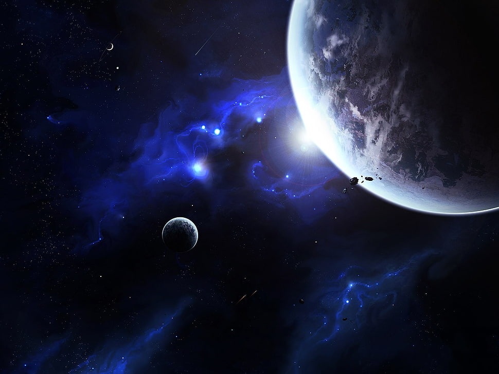 black and white LED light, space HD wallpaper