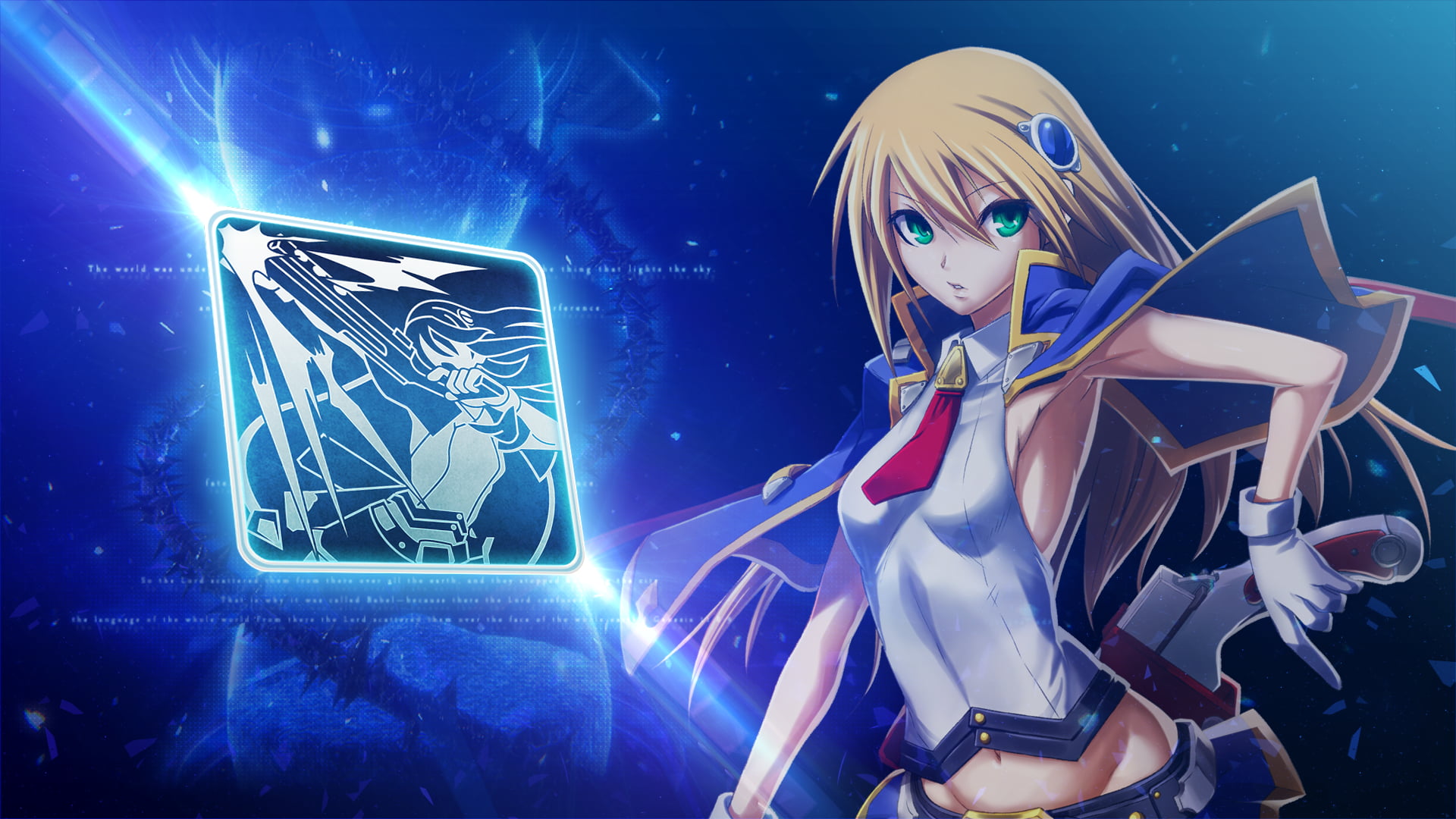 Blaz Blue character illustration, Blazblue, Noel Vermillion, blonde, green eyes