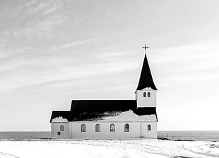white and black church, iceland HD wallpaper