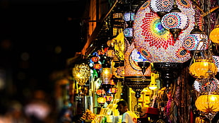 photography of assorted colored lanterns