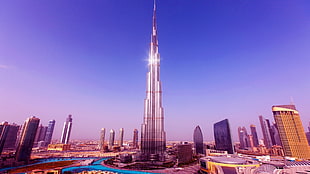 white and gray high-rise building, Dubai, Burj Khalifa, cityscape HD wallpaper