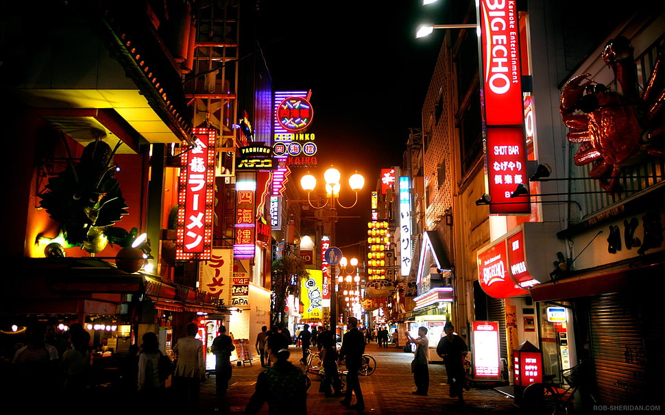 people outside building HD wallpaper