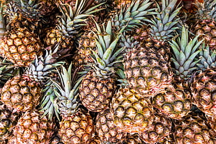 yellow pineapples, Pineapple, Fruit, Ripe