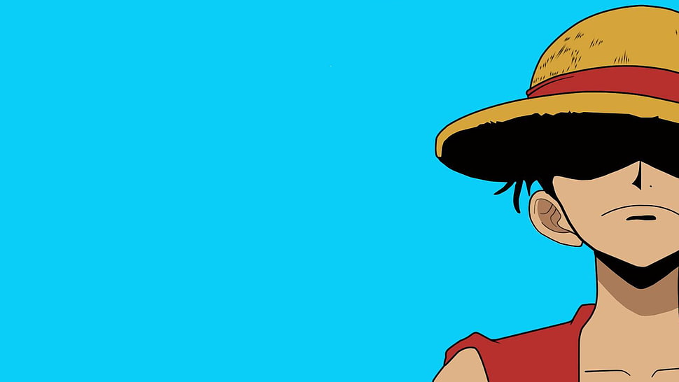 One Piece Monkey D. Luffy illustration, One Piece, simple background, Monkey D. Luffy HD wallpaper