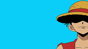 One Piece Monkey D. Luffy illustration, One Piece, simple background, Monkey D. Luffy