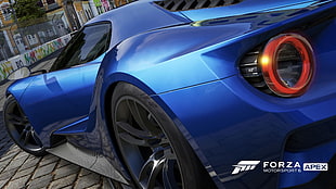 blue coupe digital wallpaper, Forza Motorsport 6, car, Ford GT