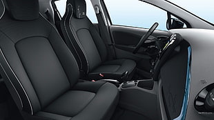 two black vehicle bucket seats, car, Renault ZOE, car interior HD wallpaper
