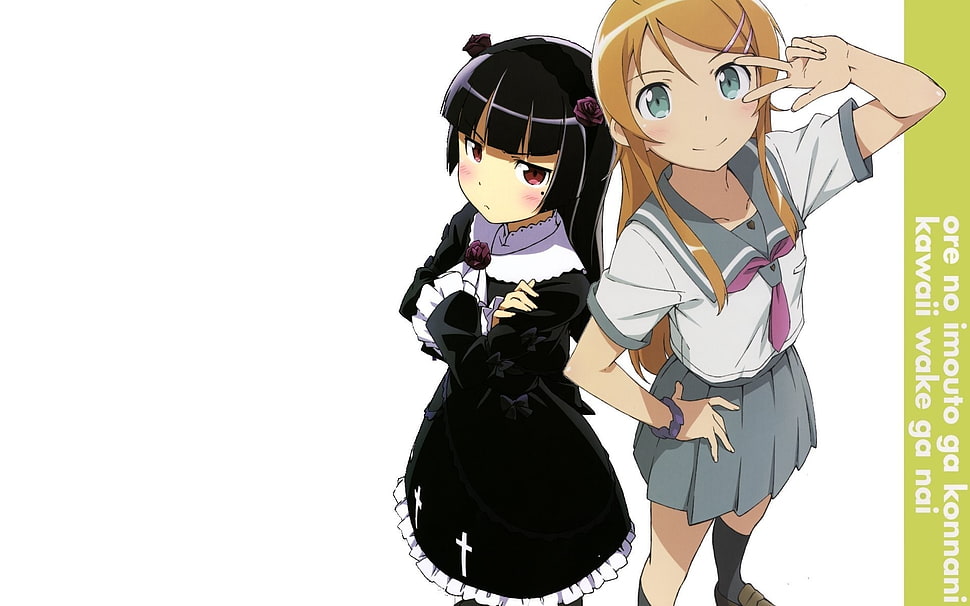 two girl anime cartoon characters HD wallpaper