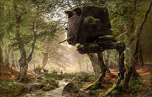 Star Wars vehicle illustration, Star Wars, AT-ST, vehicle, science fiction HD wallpaper
