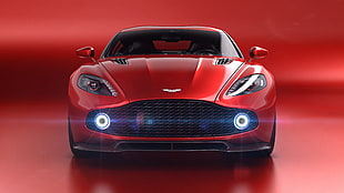 red Aston Martin Supercar HD wallpaper
