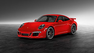 red coupe, Porsche 911, car, red cars