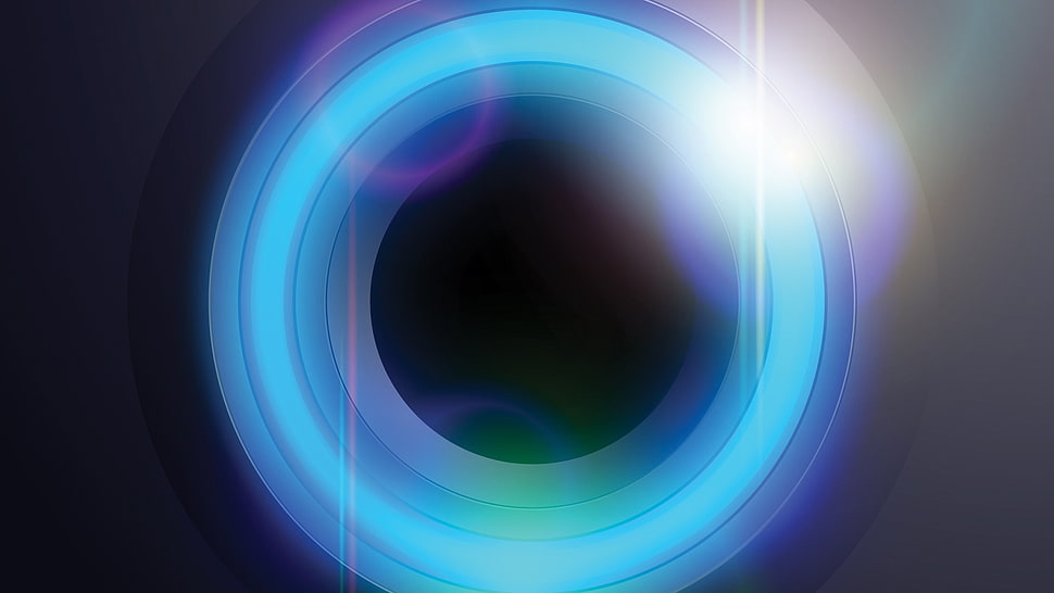 round blue lens digital wallpaper HD wallpaper