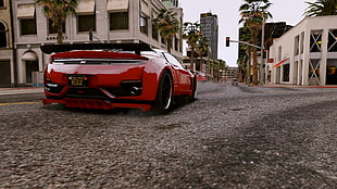 red sports car, Grand Theft Auto V, Redux, Mod, car HD wallpaper