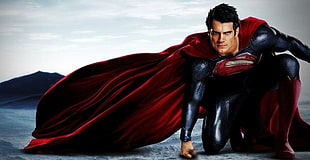 Superman with red cape image HD wallpaper