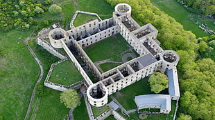 bird's eye view of white and gray castle, Vauban, castle