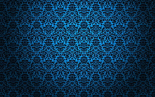 blue and black damask surface
