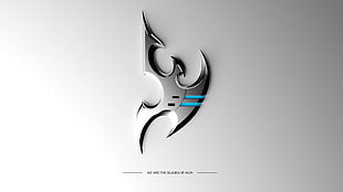 gray logo, digital art, typography, simple background, CGI