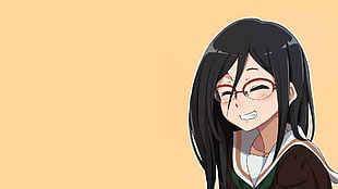 black haired female anime character, anime girls, anime, simple background, Hibike! Euphonium